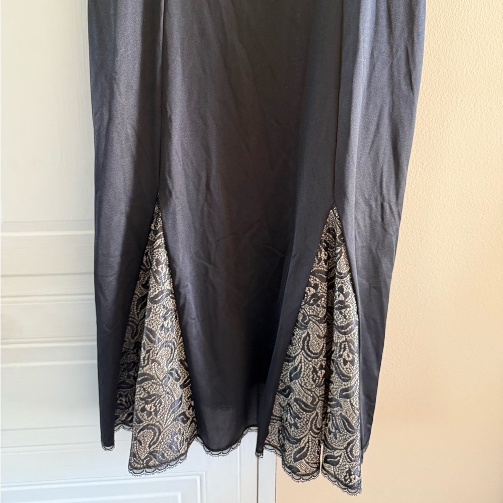 Vintage Vanity Fair Nightgown Long Old Hollywood Glamour Black Size 34 Lingerie - Picture 4 of 8